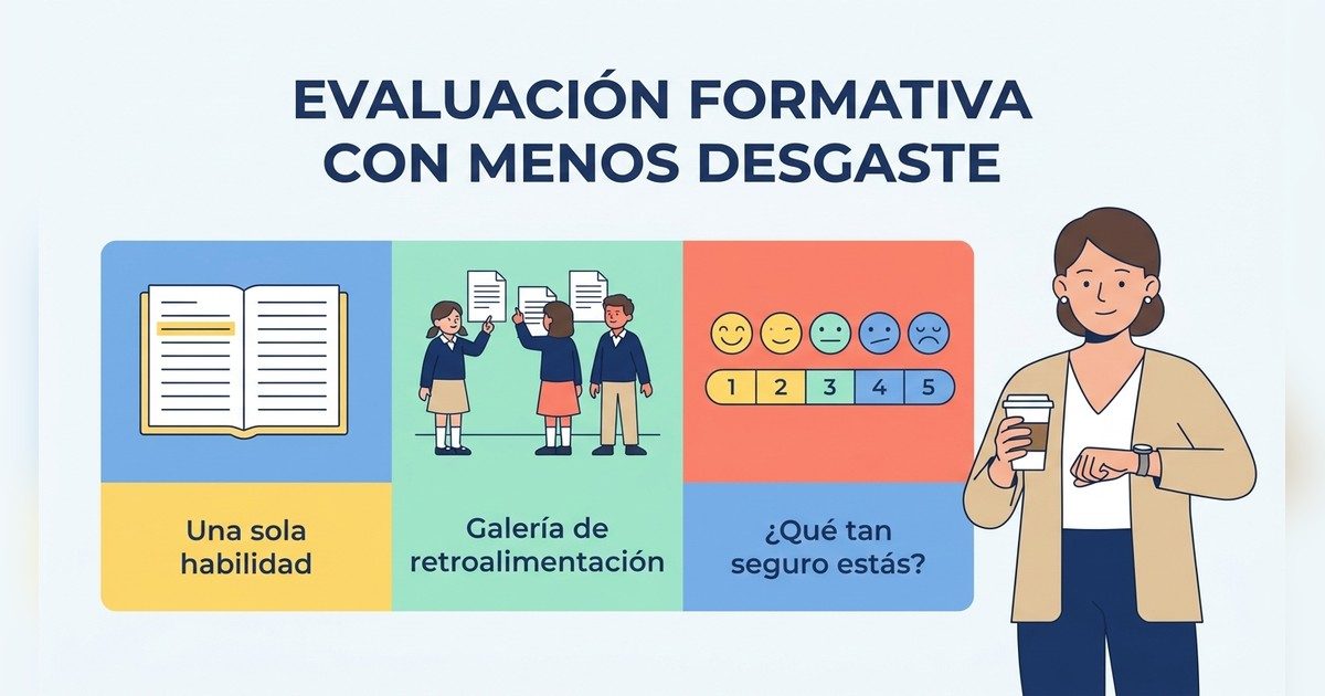 Evaluación formativa sin morir en el intento: 3 estrategias para dar mejor retroalimentación con menos desgaste